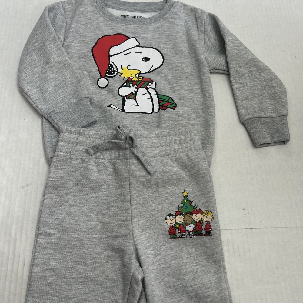 Peanuts Snoopy Sweatshirt Pants set Christmas 3T